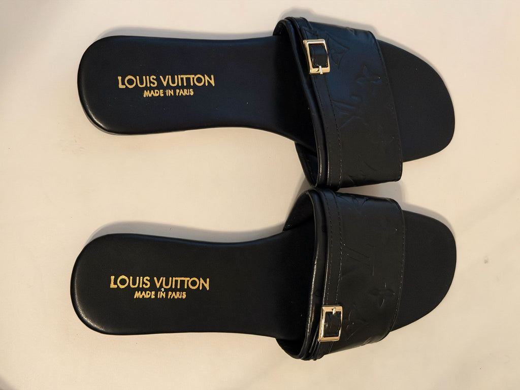 Women’s Luxury Designer-Inspired Toe Ring Slide Sandals (Multiple Colors)